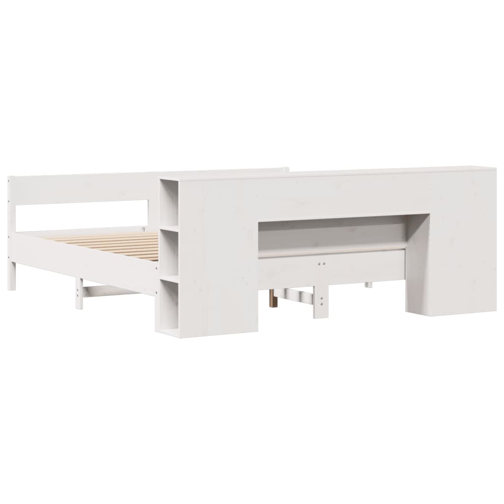 Letto Libreria senza Materasso Bianco 200x200 cm Legno di Pino - homemem39
