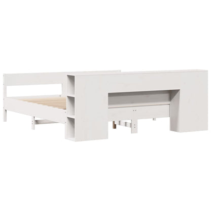 Letto Libreria senza Materasso Bianco 200x200 cm Legno di Pino - homemem39