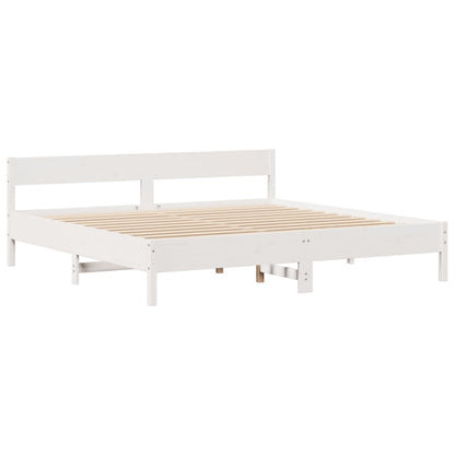 Letto Libreria senza Materasso Bianco 200x200 cm Legno di Pino - homemem39