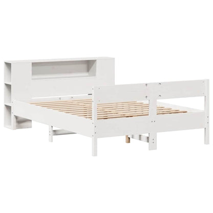 Letto Libreria senza Materasso Bianco 160x200 cm Legno di Pino | homemem39