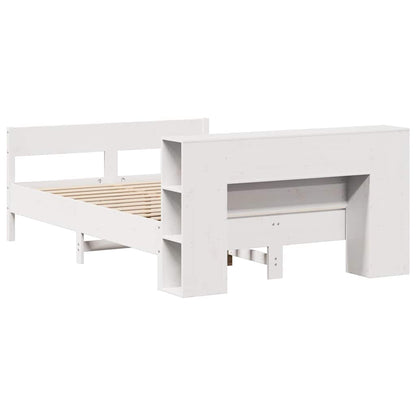 Letto Libreria senza Materasso Bianco 160x200 cm Legno di Pino | homemem39