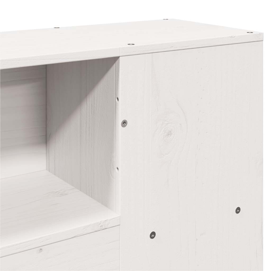 Letto Libreria senza Materasso Bianco 160x200 cm Legno di Pino | homemem39