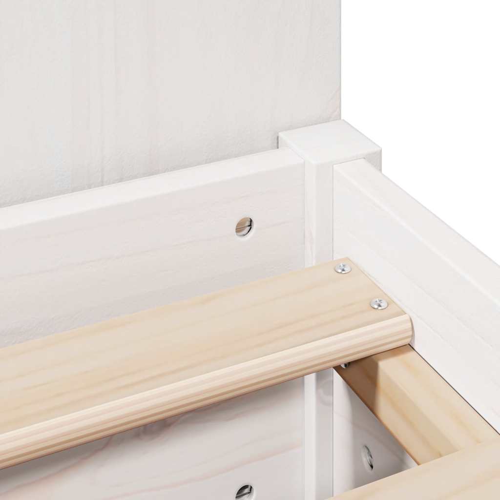 Letto Libreria senza Materasso Bianco 160x200 cm Legno di Pino | homemem39