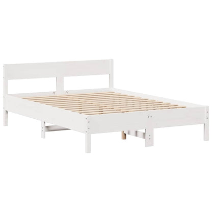 Letto Libreria senza Materasso Bianco 150x200 cm Legno di Pino | homemem39