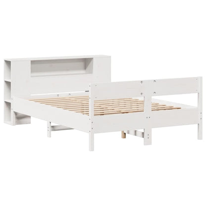 Letto Libreria senza Materasso Bianco 140x190 cm Legno di Pino - homemem39