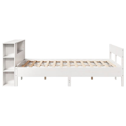 Letto Libreria senza Materasso Bianco 135x190 cm Legno di Pino - homemem39