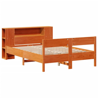 Letto Libreria senza Materasso Marrone Cera 135x190 cm in Pino | homemem39