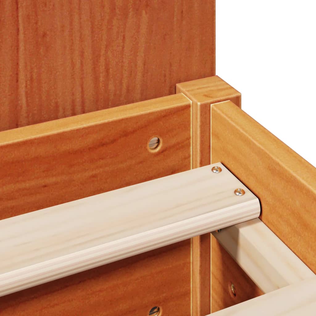 Letto Libreria senza Materasso Marrone Cera 135x190 cm in Pino | homemem39