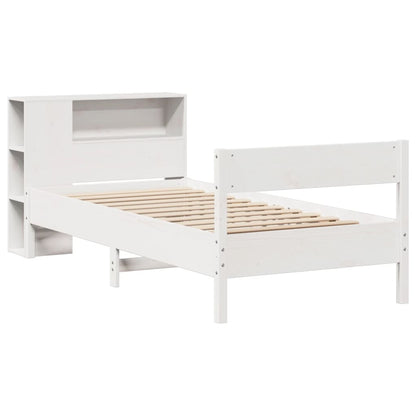 Letto Libreria senza Materasso Bianco 100x200 cm Legno di Pino - homemem39