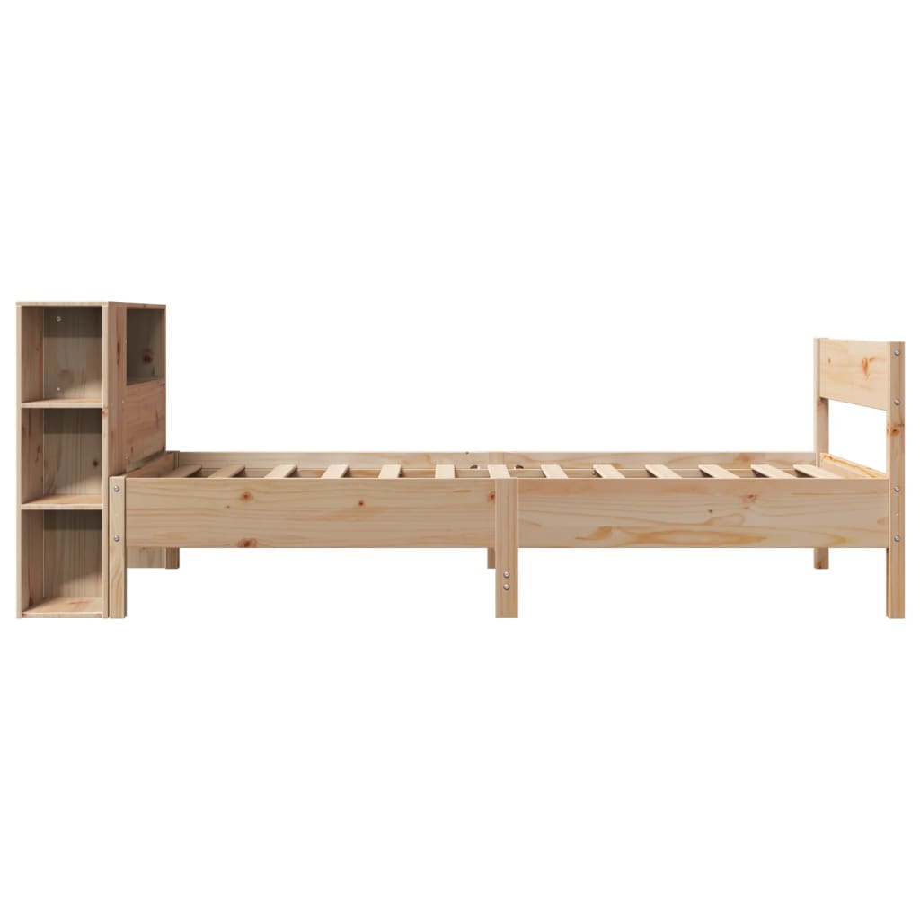 Letto Libreria senza Materasso 90x190 cm Legno Massello Pino