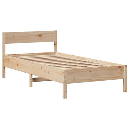 Letto Libreria senza Materasso 90x190 cm Legno Massello Pino