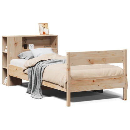 Giroletto con Libreria senza Materasso 75x190 cm in Legno Pino | homemem39