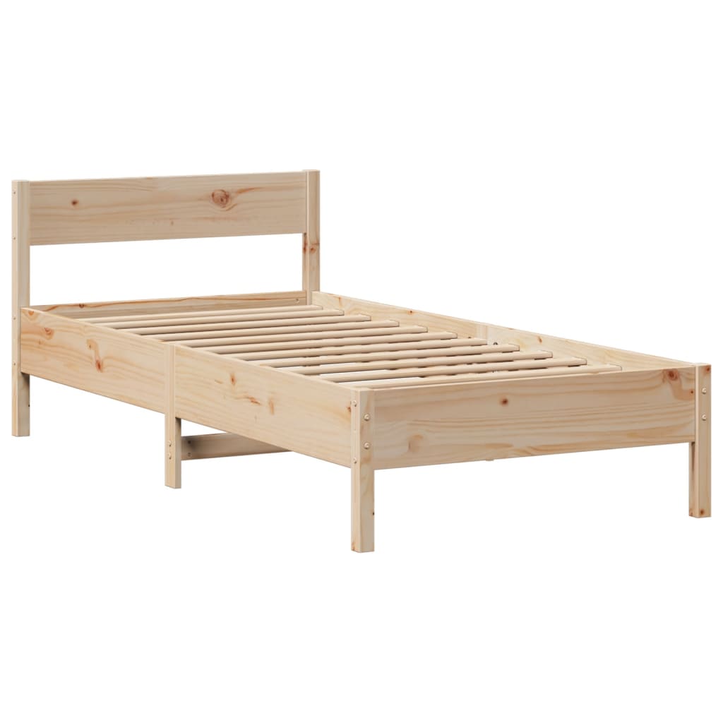 Giroletto con Libreria senza Materasso 75x190 cm in Legno Pino | homemem39