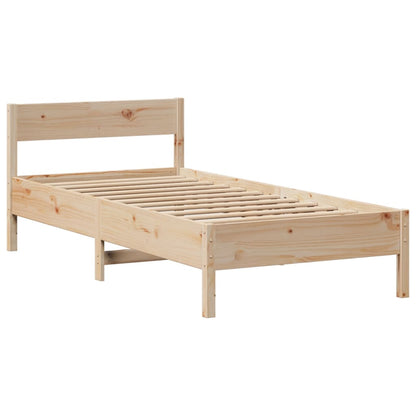 Giroletto con Libreria senza Materasso 75x190 cm in Legno Pino | homemem39