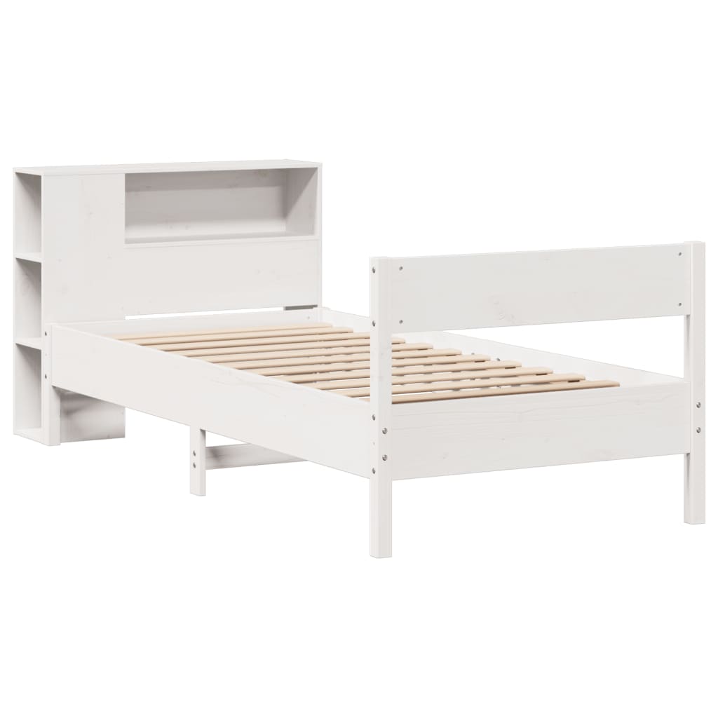 Letto con Libreria senza Materasso 75x190 cm in Legno Pino - homemem39