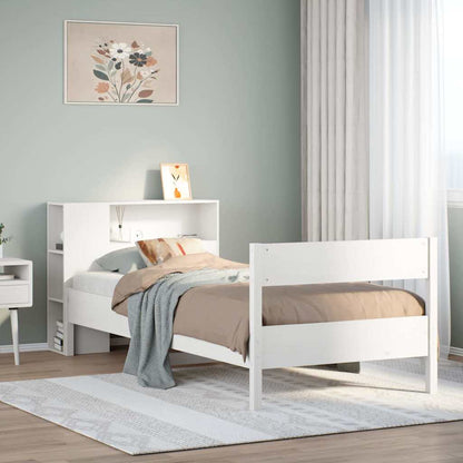 Letto con Libreria senza Materasso 75x190 cm in Legno Pino - homemem39