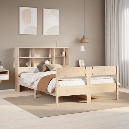 Letto Libreria senza Materasso 160x200 cm in Legno di Pino - homemem39
