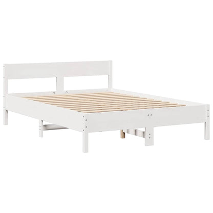 Letto Libreria senza Materasso Bianco 160x200 cm Legno di Pino | homemem39
