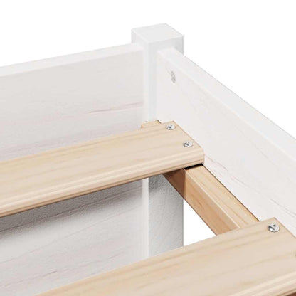Letto Libreria senza Materasso Bianco 160x200 cm Legno di Pino | homemem39