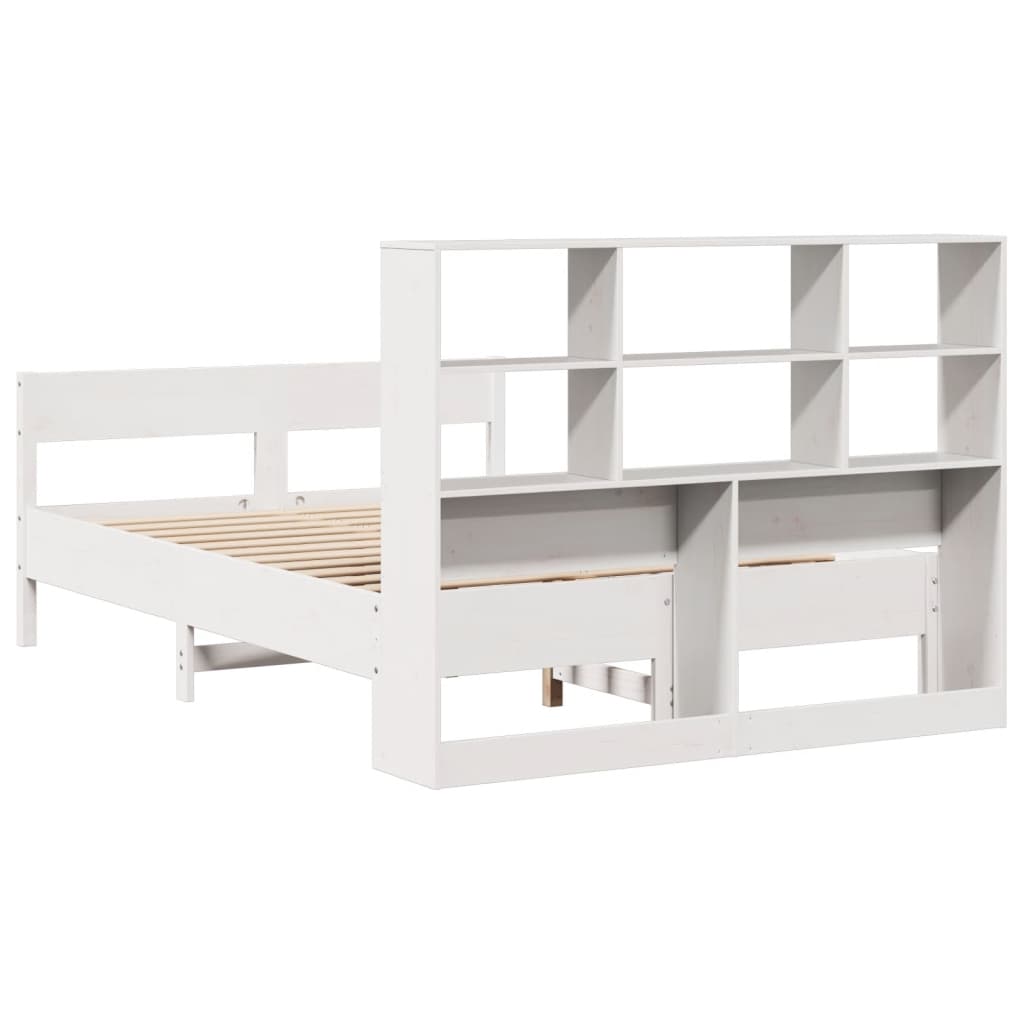 Letto Libreria senza Materasso Bianco 140x200 cm Legno di Pino - homemem39