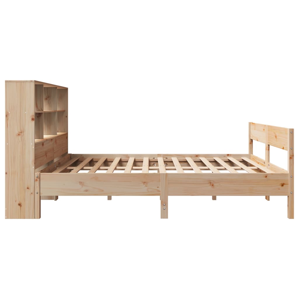 Letto Libreria senza Materasso 140x190 cm in Legno di Pino