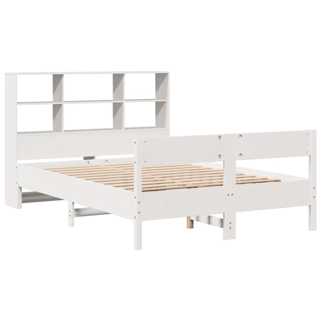 Letto Libreria senza Materasso Bianco 120x190 cm Legno di Pino - homemem39