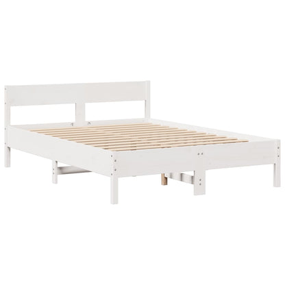Letto Libreria senza Materasso Bianco 120x190 cm Legno di Pino - homemem39