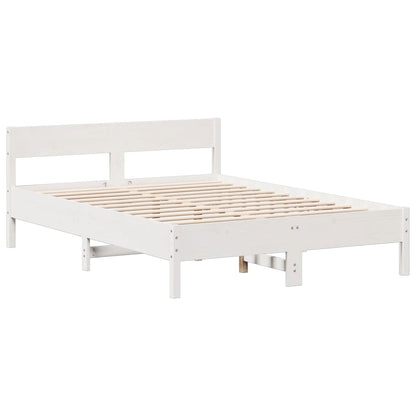 Letto Libreria senza Materasso Bianco 160x200 cm Legno di Pino - homemem39