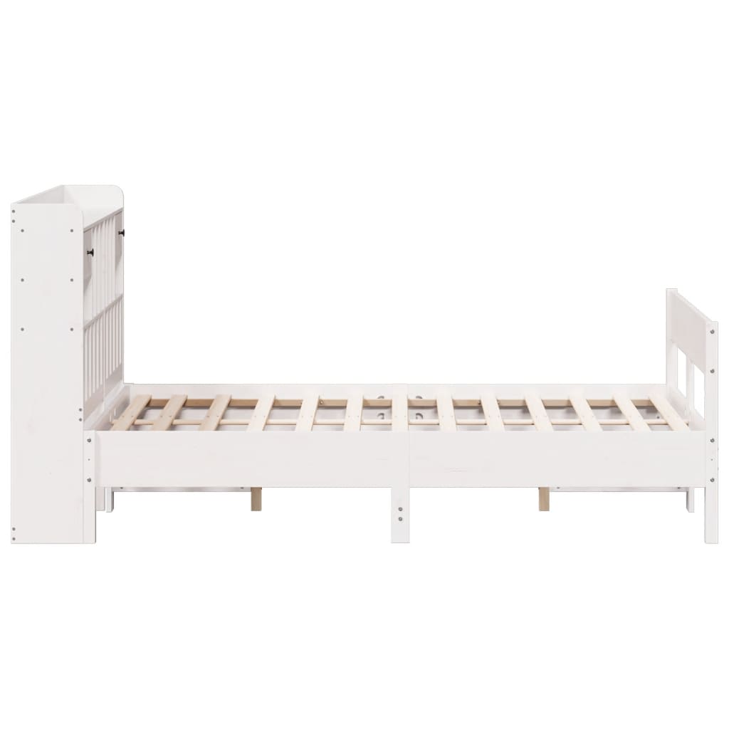 Letto Libreria senza Materasso Bianco 150x200 cm Legno di Pino - homemem39