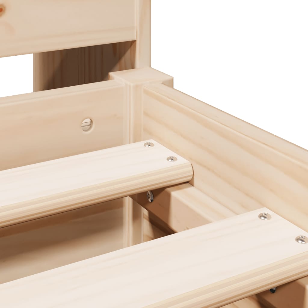 Letto Libreria senza Materasso 135x190 cm in Legno di Pino - homemem39