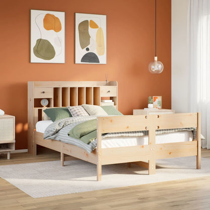 Letto Libreria senza Materasso 135x190 cm in Legno di Pino - homemem39