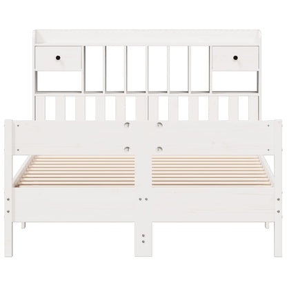 Letto Libreria senza Materasso Bianco 135x190 cm Legno di Pino - homemem39