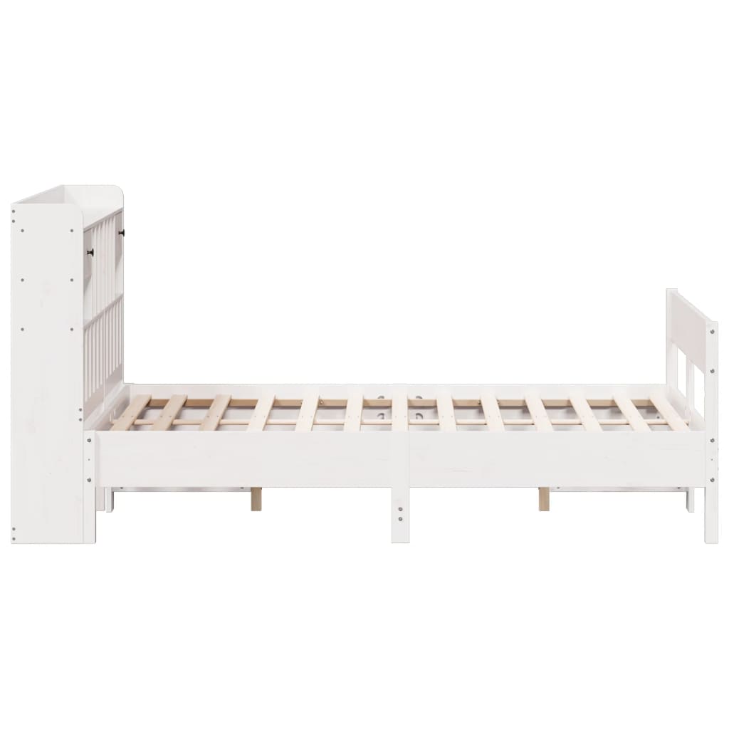 Letto Libreria senza Materasso Bianco 135x190 cm Legno di Pino - homemem39
