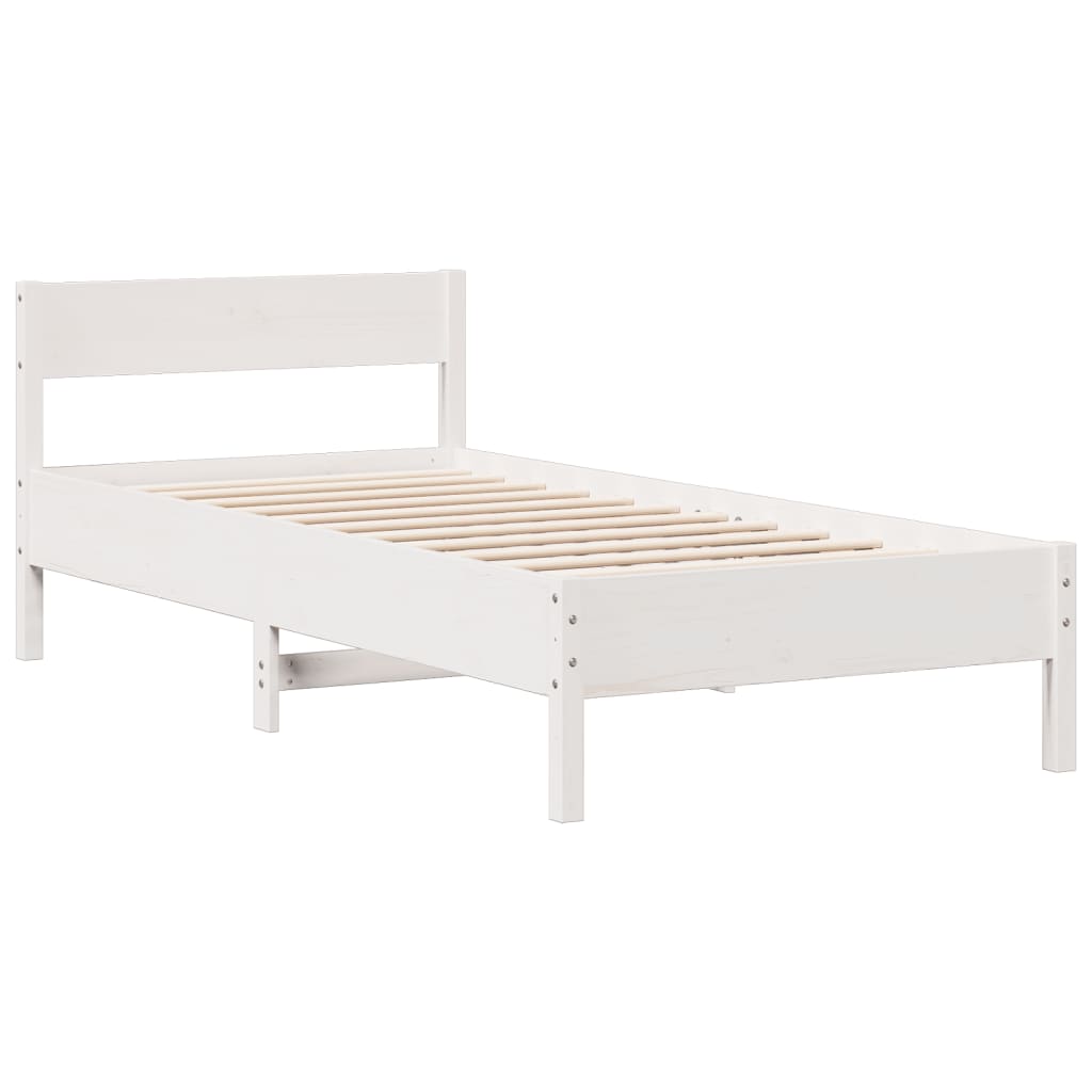 Letto con Libreria senza Materasso 75x190 cm in Legno Pino - homemem39