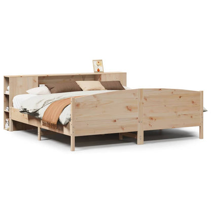 Letto Libreria senza Materasso 180x200 cm in Legno di Pino - homemem39