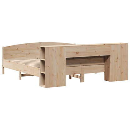 Letto Libreria senza Materasso 180x200 cm in Legno di Pino - homemem39