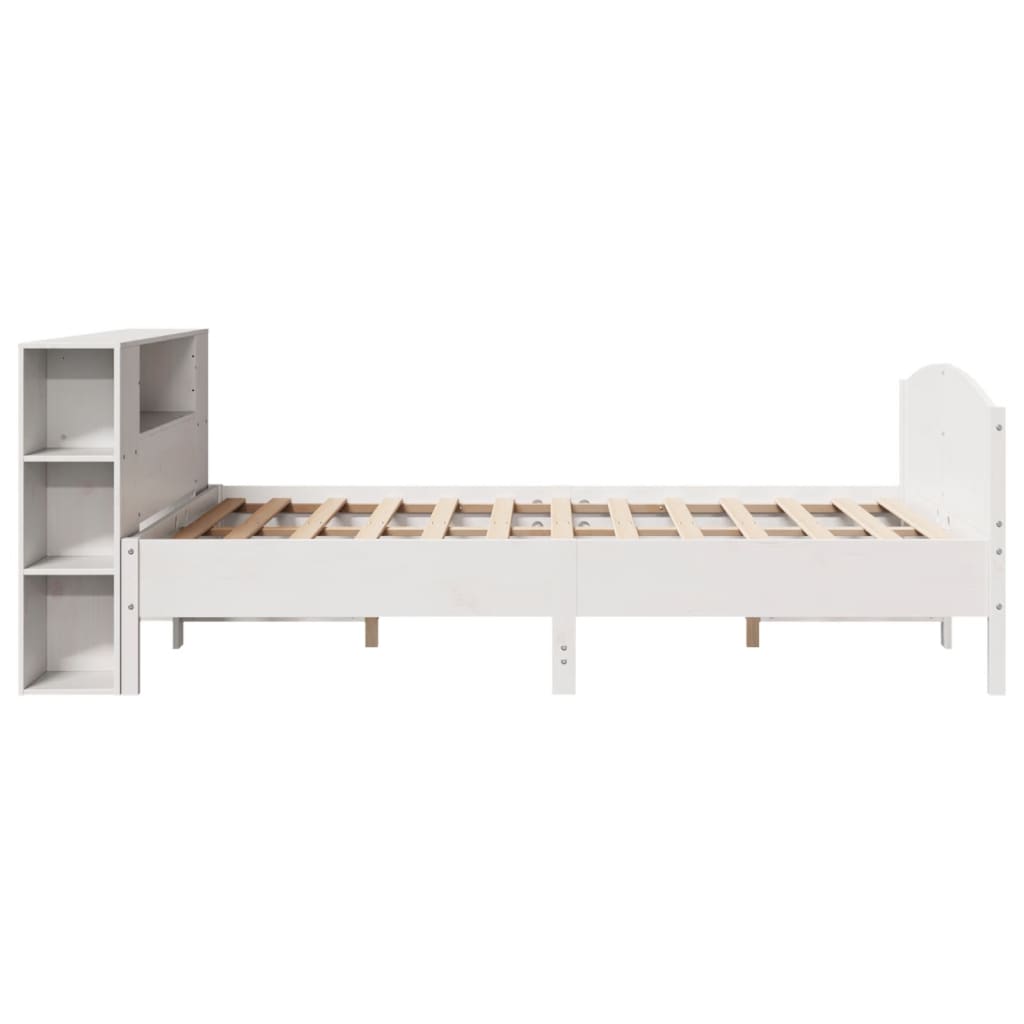 Letto Libreria senza Materasso Bianco 160x200 cm Legno di Pino