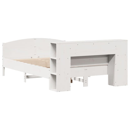 Letto Libreria senza Materasso Bianco 140x200 cm Legno di Pino - homemem39