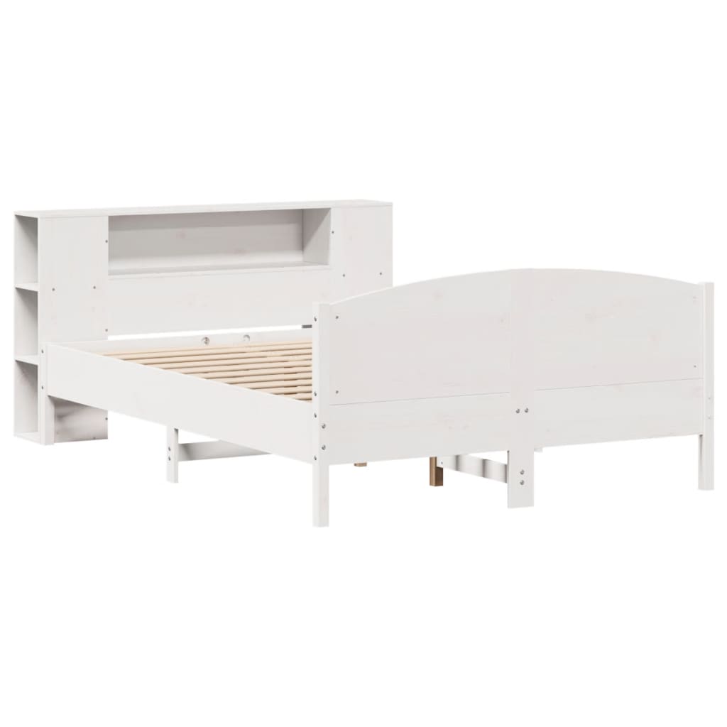 Letto Libreria senza Materasso Bianco 120x190 cm Legno di Pino - homemem39
