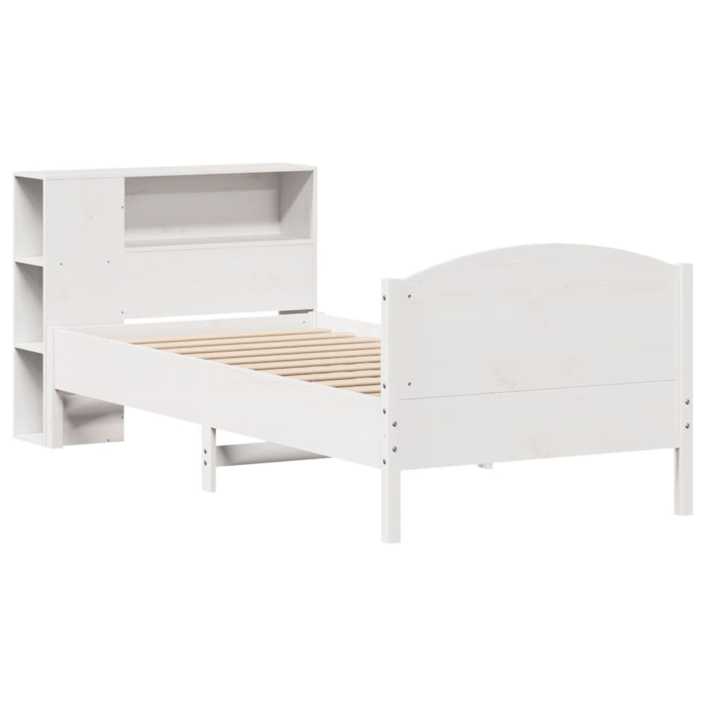 Letto Libreria senza Materasso Bianco 100x200 cm Legno di Pino - homemem39