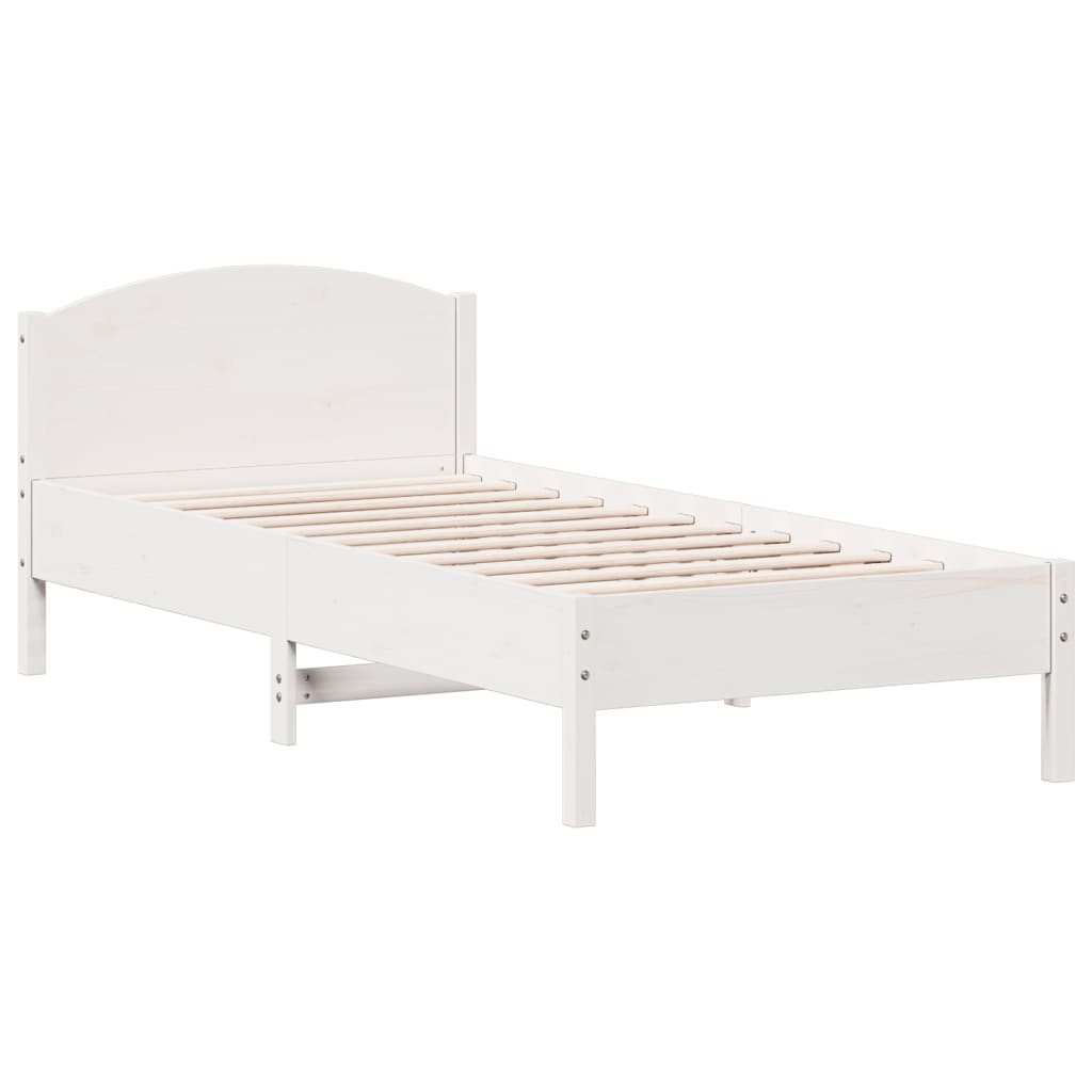 Letto Libreria senza Materasso Bianco 100x200 cm Legno di Pino - homemem39