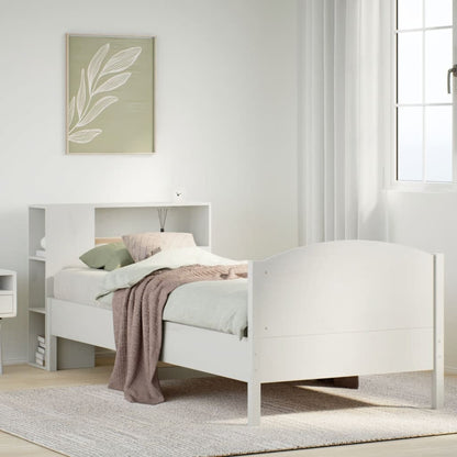 Letto Libreria senza Materasso Bianco 100x200 cm Legno di Pino - homemem39