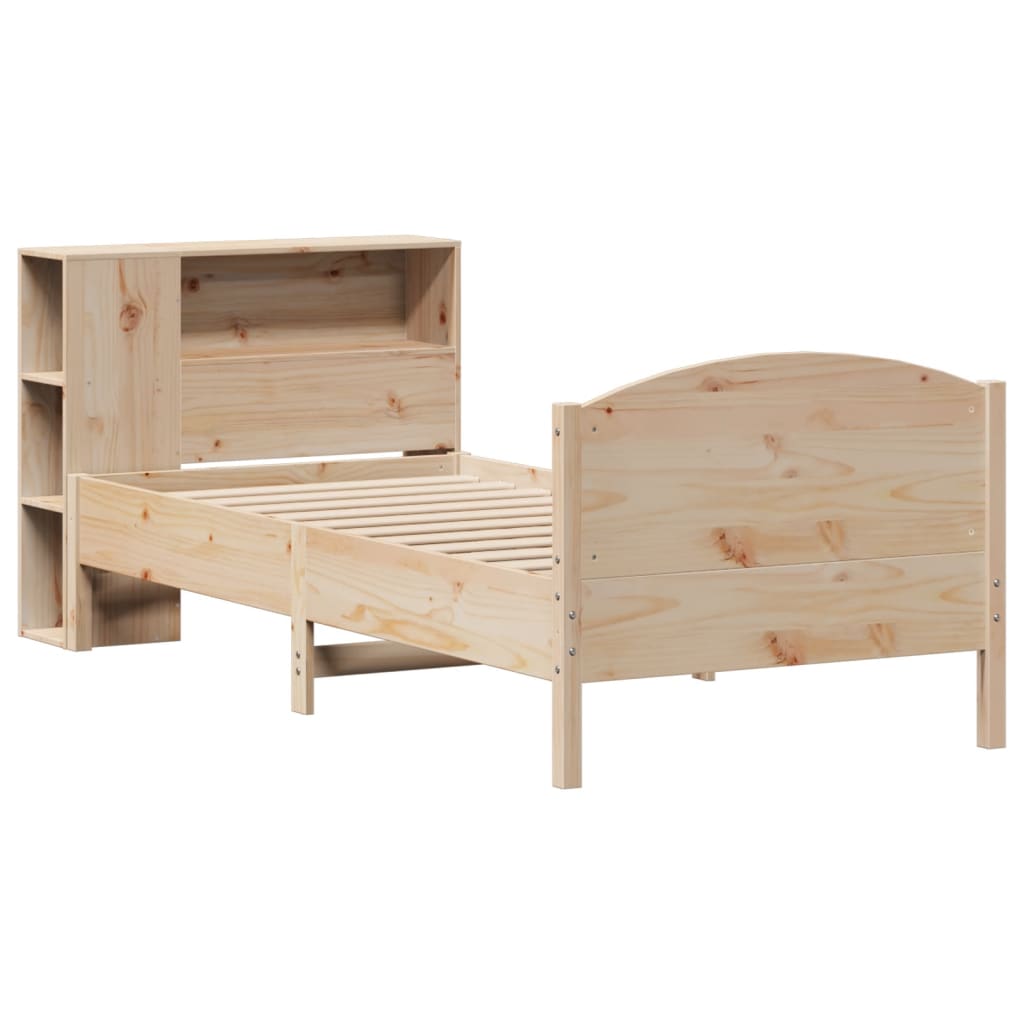 Giroletto con Libreria senza Materasso 75x190 cm in Legno Pino - homemem39