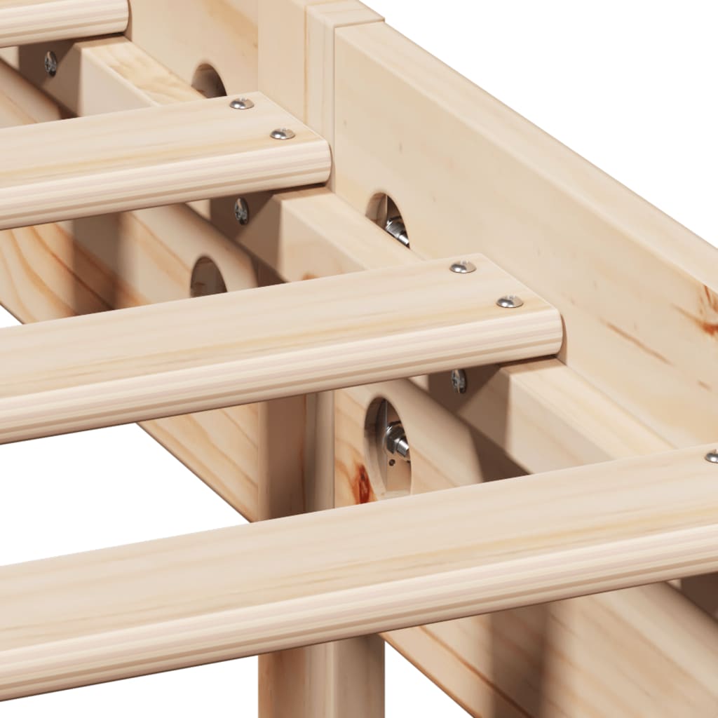 Giroletto con Libreria senza Materasso 75x190 cm in Legno Pino - homemem39