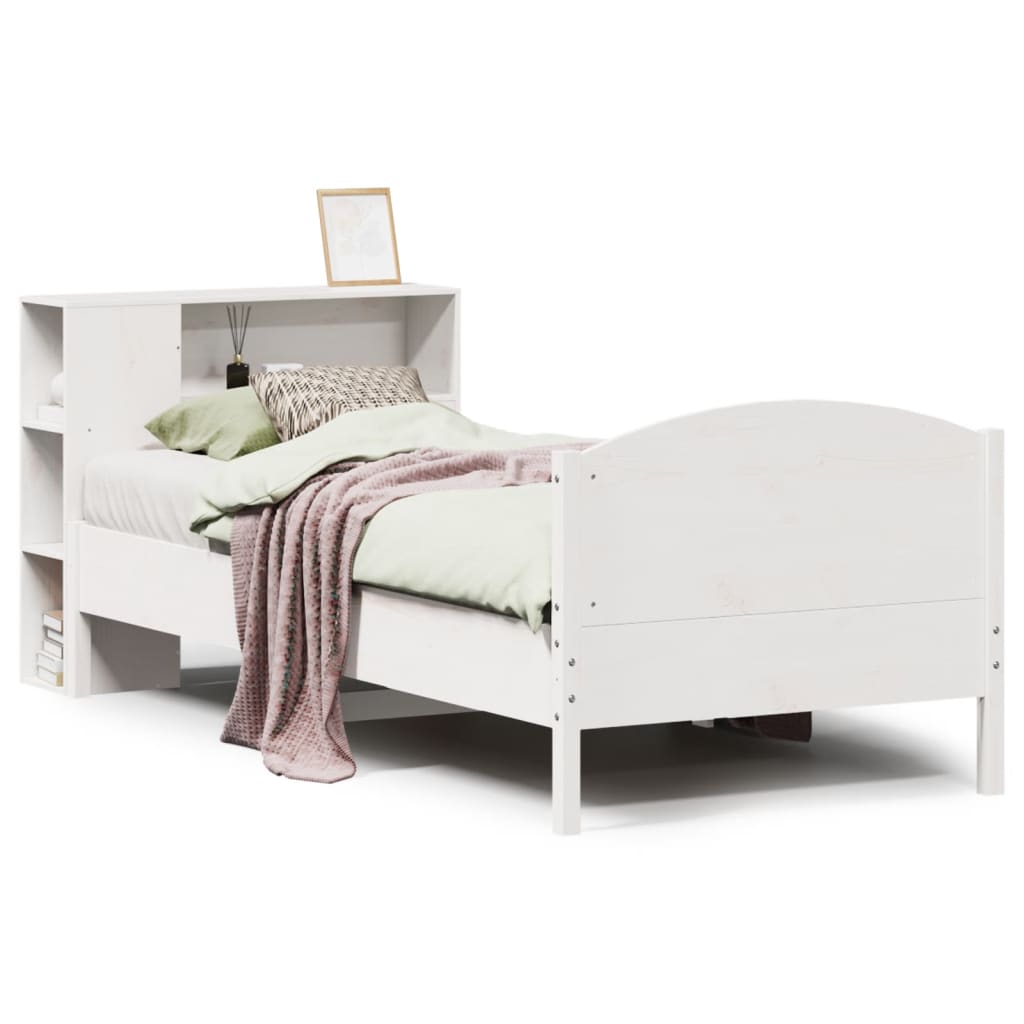 Letto con Libreria senza Materasso 75x190 cm in Legno Pino - homemem39