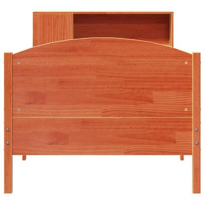 Letto Libreria senza Materasso Marrone Cera 75x190 cm in Pino