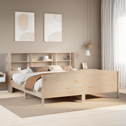 Letto Libreria senza Materasso 200x200 cm in Legno di Pino