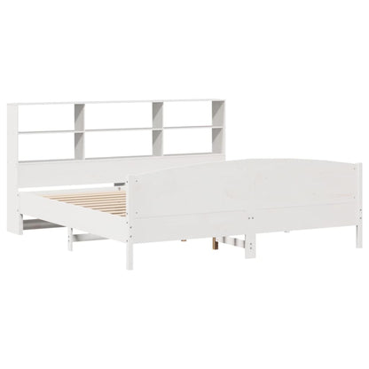 Letto Libreria senza Materasso Bianco 200x200 cm Legno di Pino