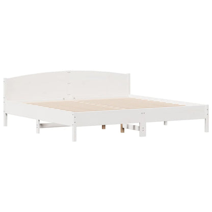 Letto Libreria senza Materasso Bianco 200x200 cm Legno di Pino