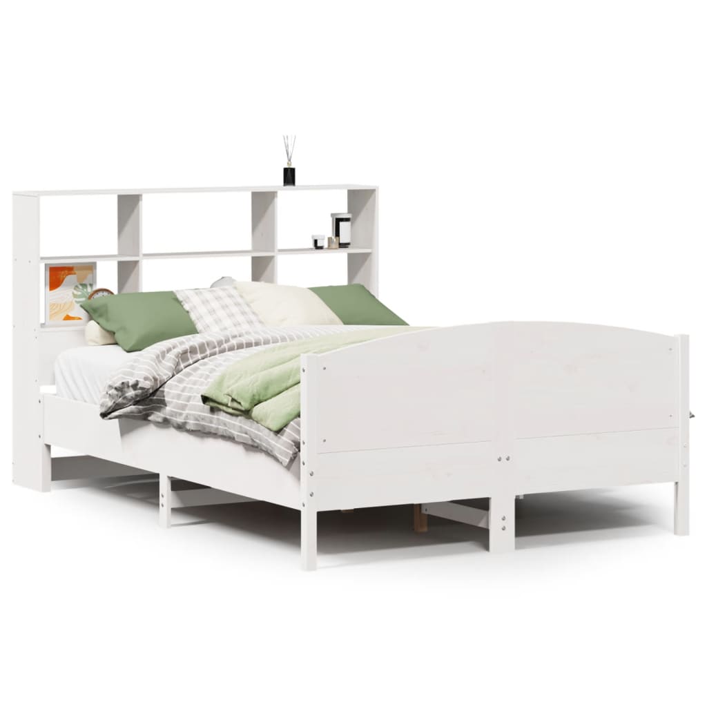 Letto Libreria senza Materasso Bianco 160x200 cm Legno di Pino